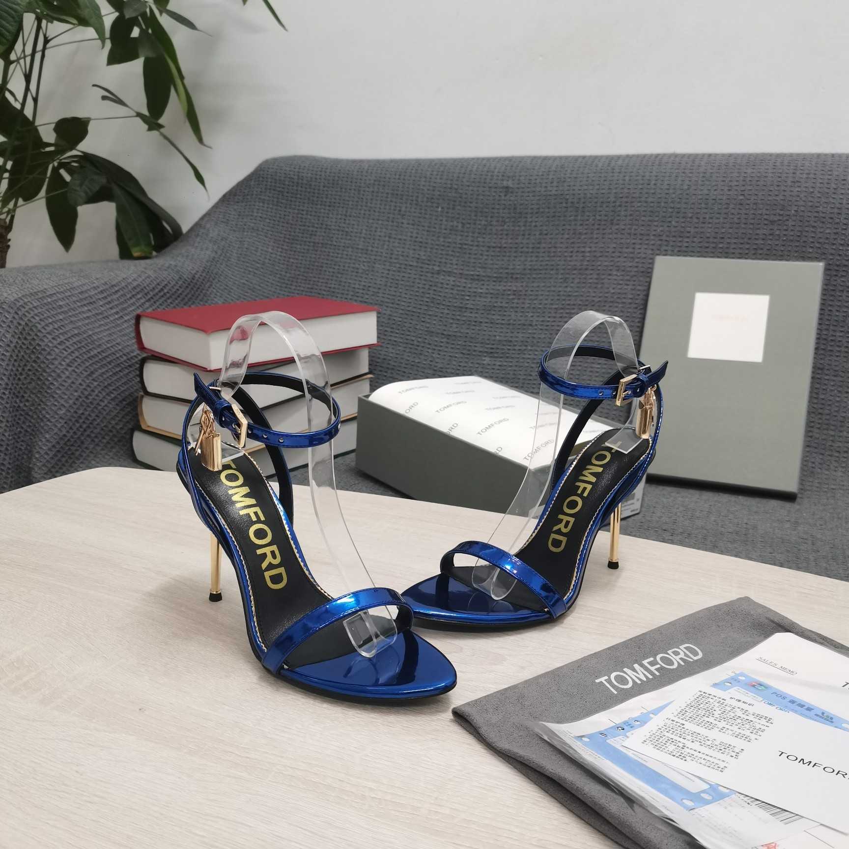 Tom Ford Satin Padlock Pointy Naked Sandal - PerfectKickZ