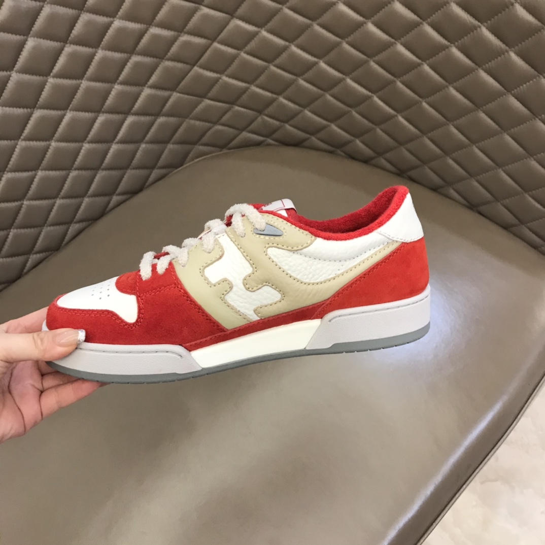 Fendi Red Leather Low-Tops Sneakers - PerfectKickZ