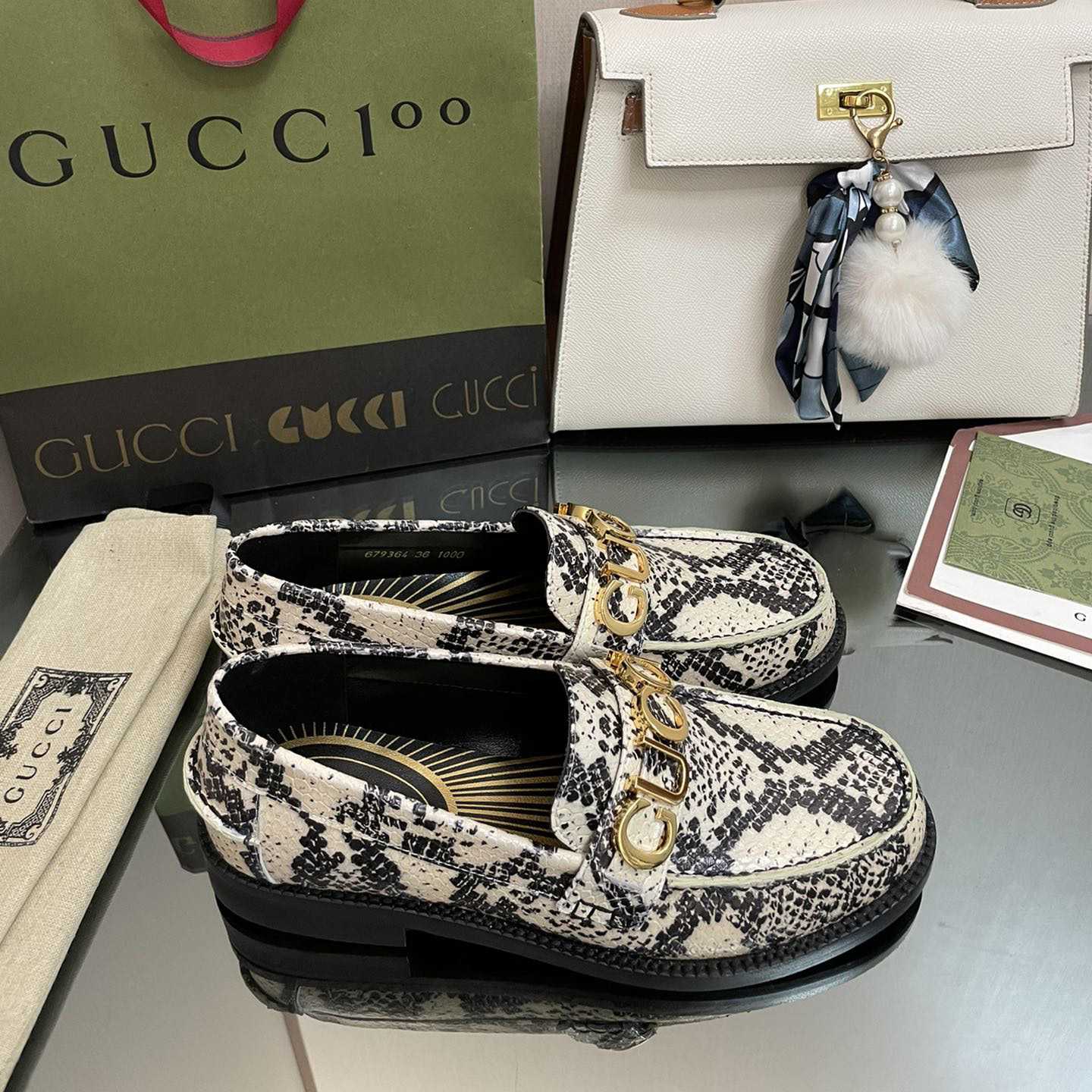 Gucci Women's Gucci Python Print Loafer - PerfectKickZ