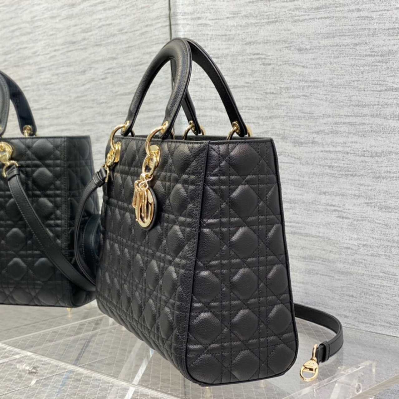 Dior Large Lady Dior Bag   (32-12-24cm)M0567 - PerfectKickZ