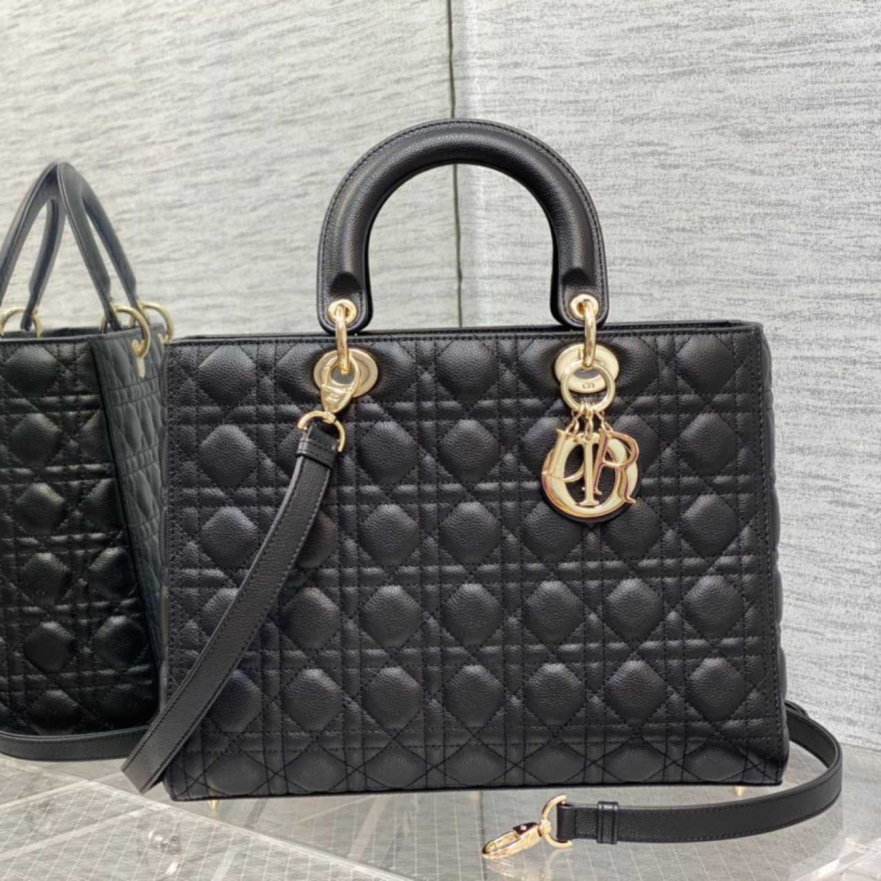 Dior Large Lady Dior Bag   (32-12-24cm)M0567 - PerfectKickZ