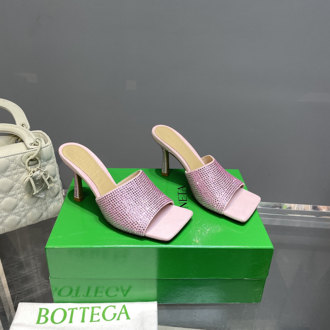 Bottega Veneta Stretch Strass-Embellished Silk Mules - PerfectKickZ