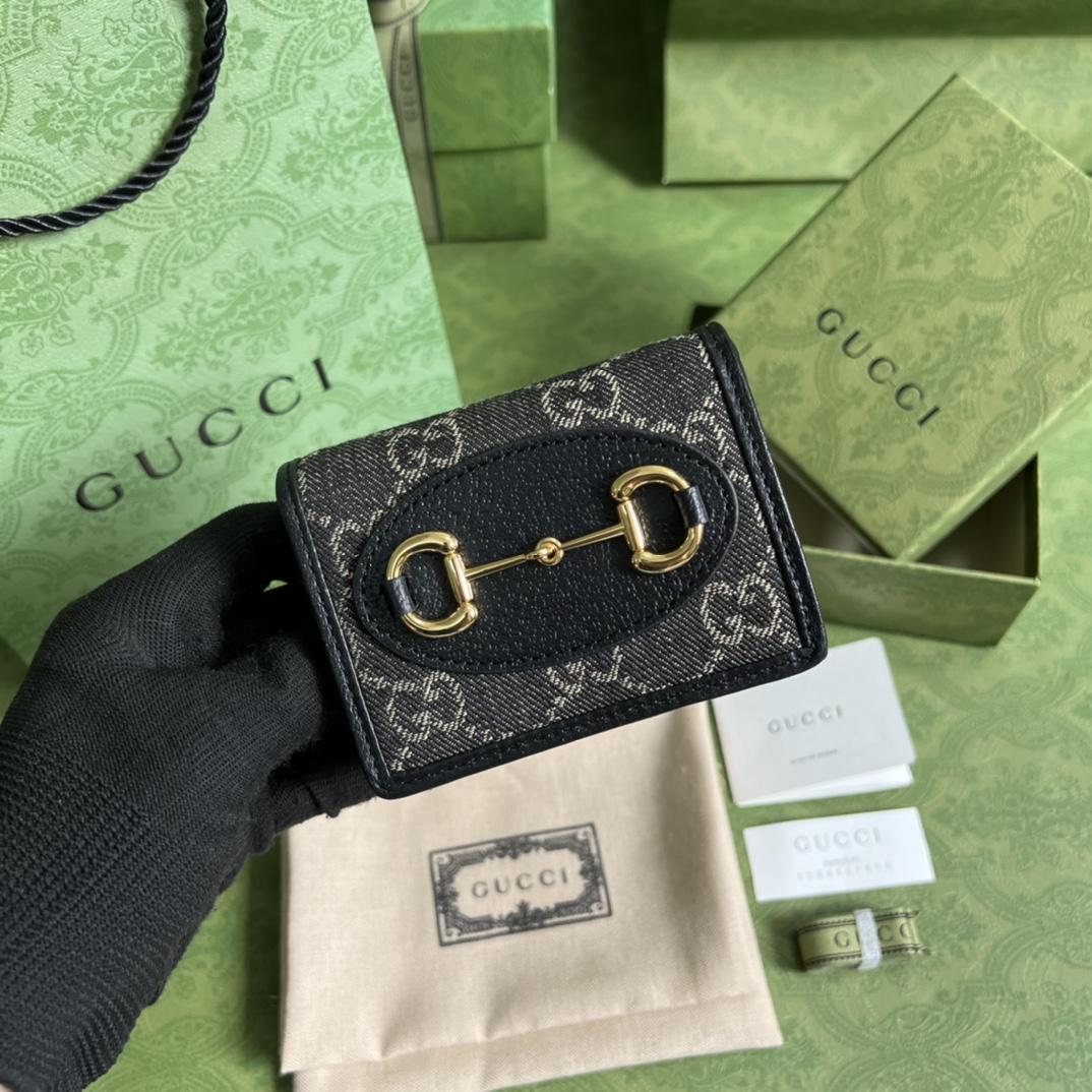 Gucci Horsebit 1955 Card Case Wallet(11-8.5-3cm)   621887 - PerfectKickZ