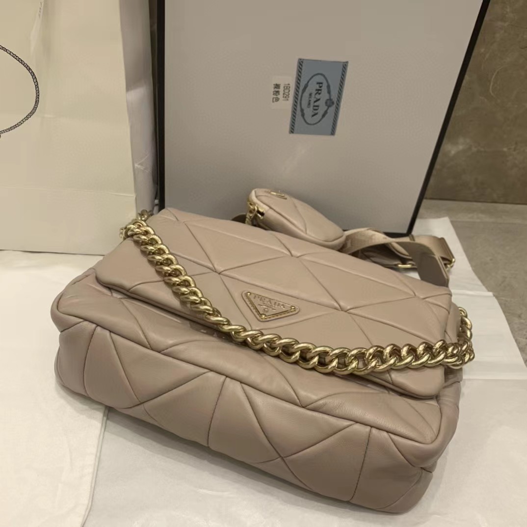 Prada System Nappa Leather Patchwork Bag(28-18-7.5CM) - PerfectKickZ