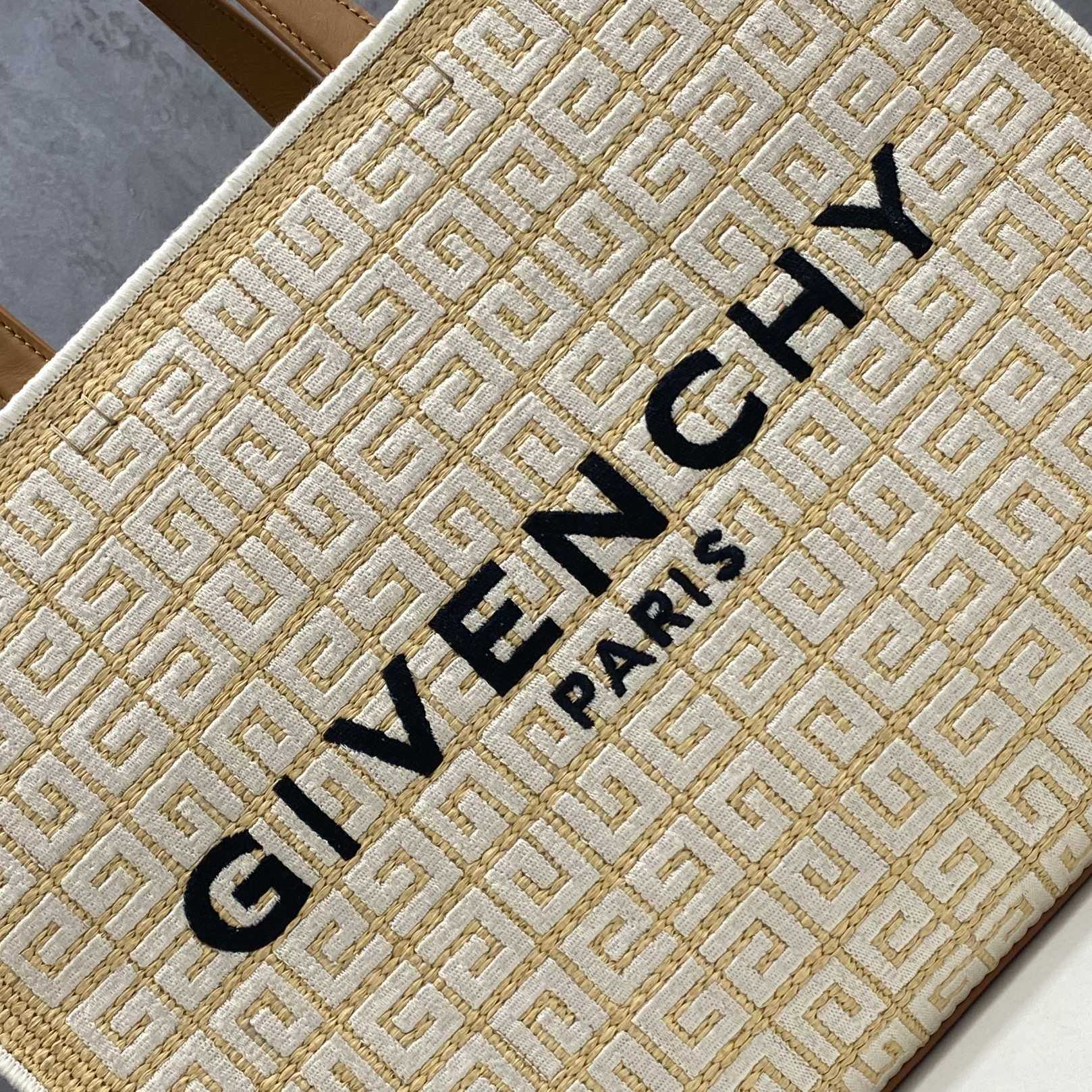 Givenchy Medium G Tote Shopping Bag In 4G Embroidered Raffia(37-28-11 cm) - PerfectKickZ