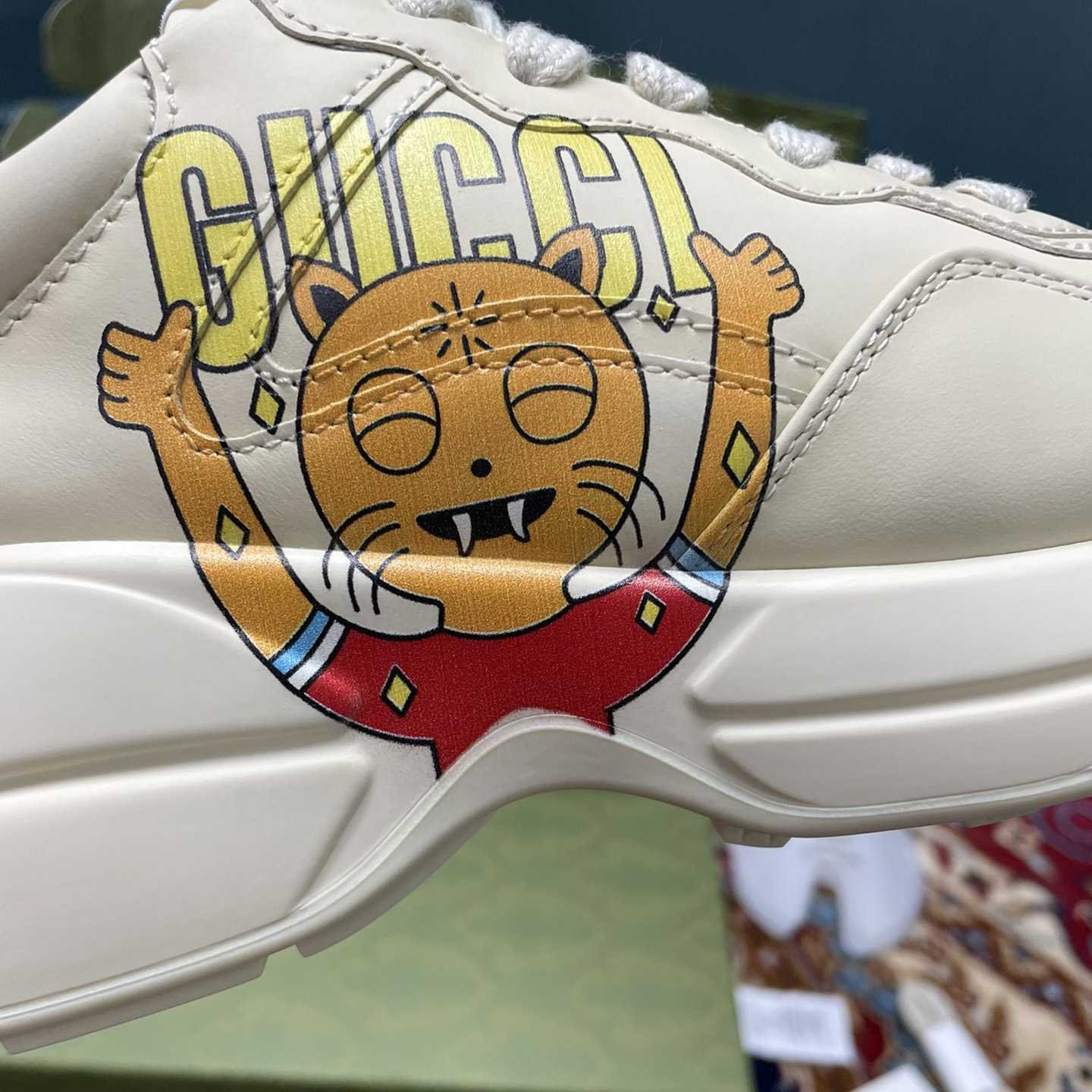 Gucci Rhyton Sneaker With Cat Print - PerfectKickZ