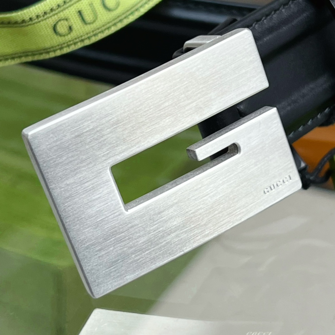 Gucci Thin Belt With Engraved Square G Buckle - PerfectKickZ