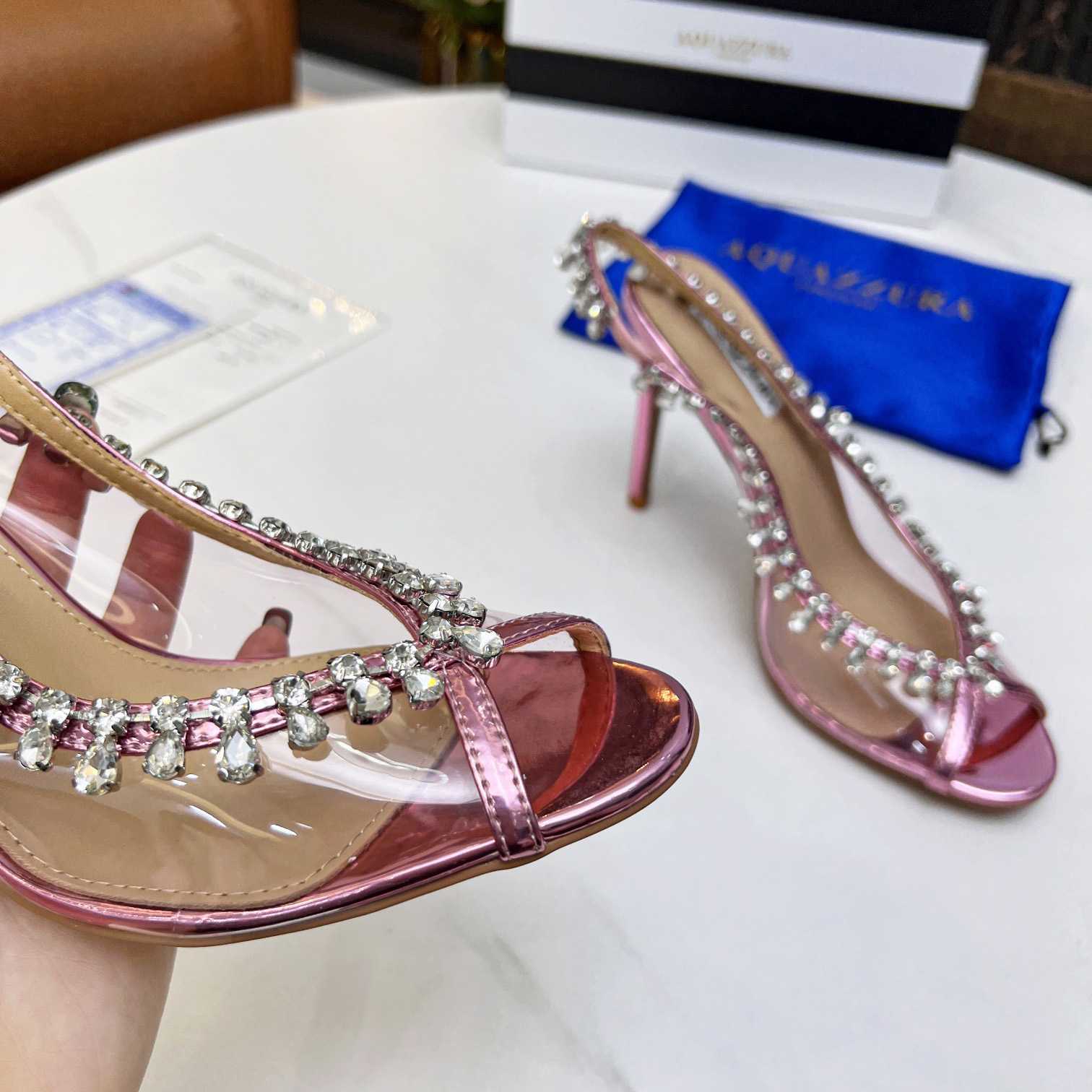 Aquazzura Temptation Crystal Sandal 105 - PerfectKickZ