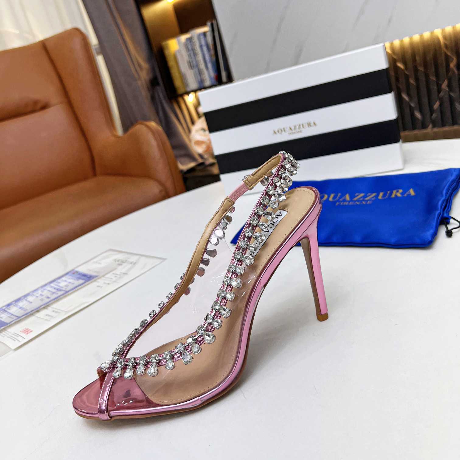Aquazzura Temptation Crystal Sandal 105 - PerfectKickZ