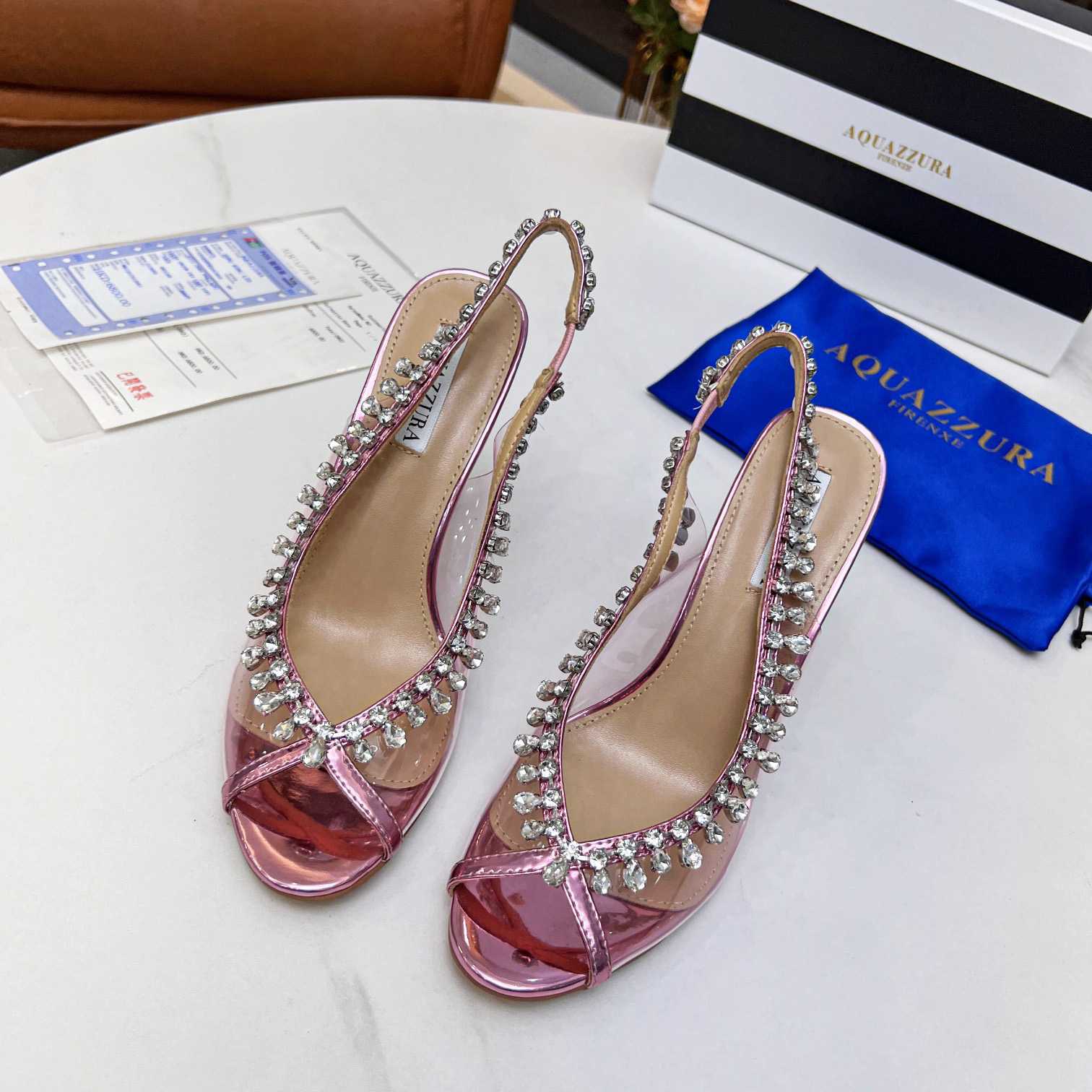 Aquazzura Temptation Crystal Sandal 105 - PerfectKickZ