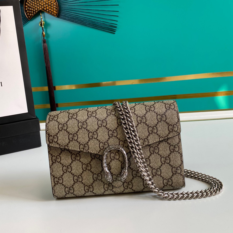 Gucci Dionysus GG Supreme Chain Wallet(20-13.5-4CM) - PerfectKickZ