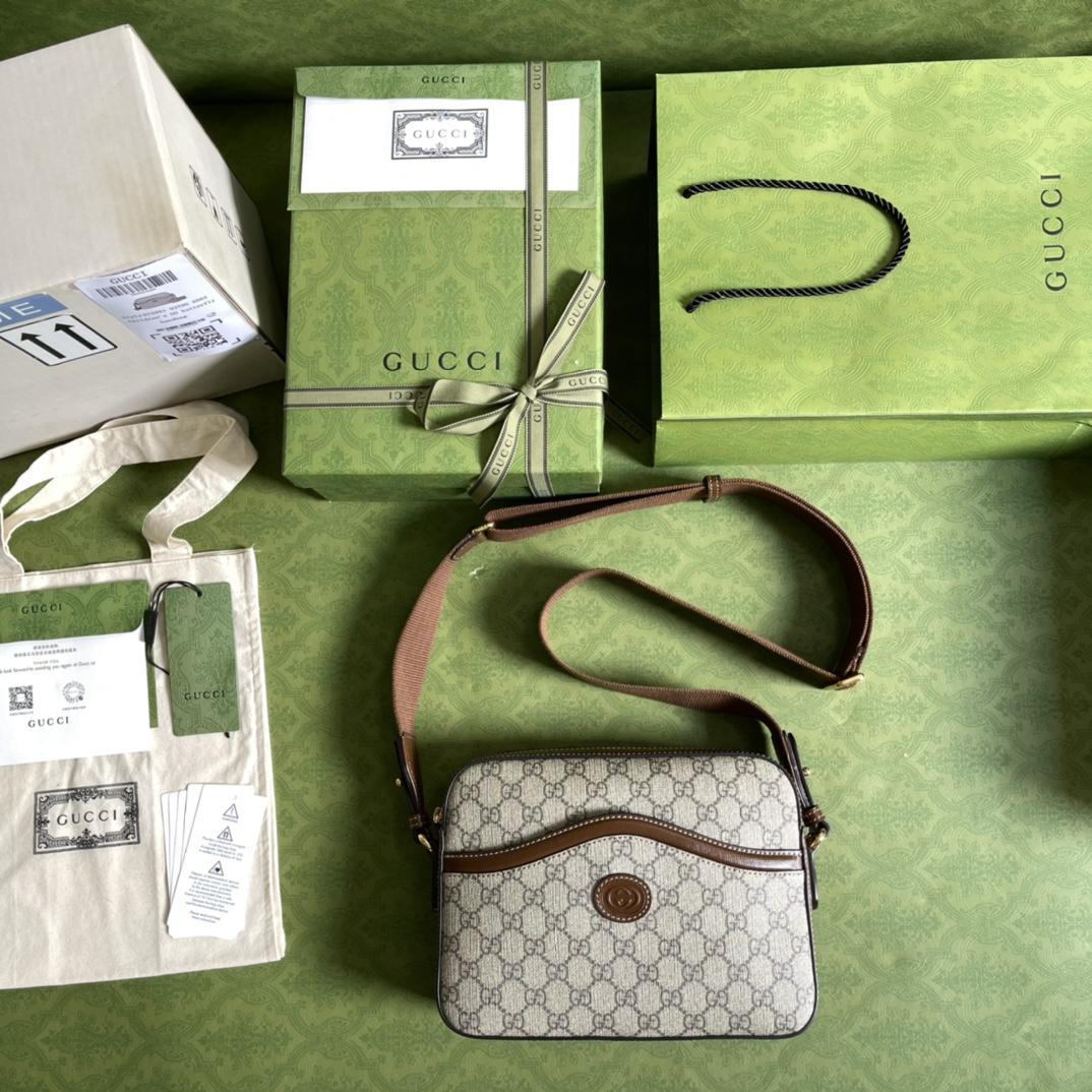 Gucci Messenger Bag With Interlocking G(25.5-20-6cm) - PerfectKickZ
