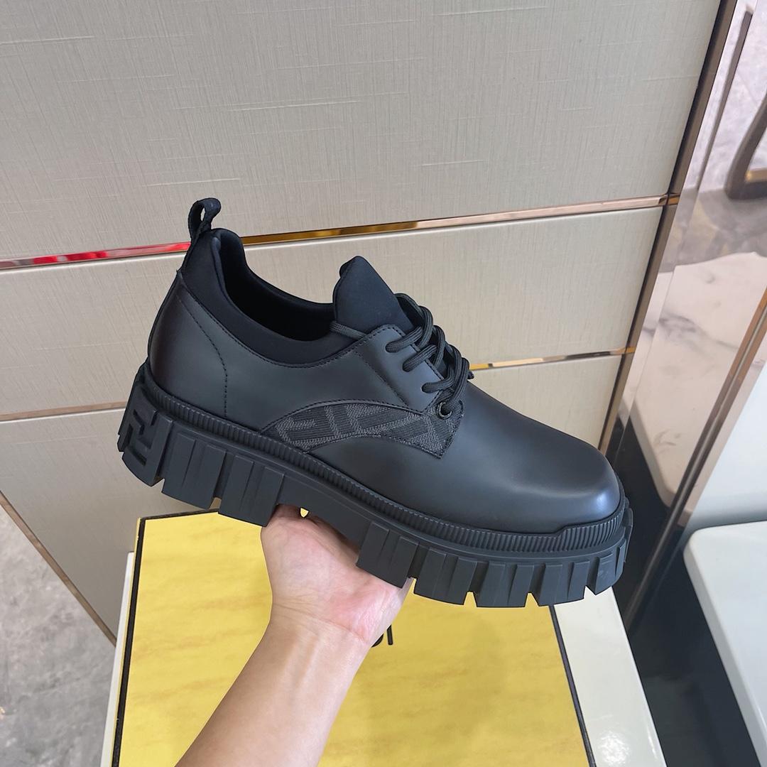 Fendi Black Leather Lace-Ups - PerfectKickZ