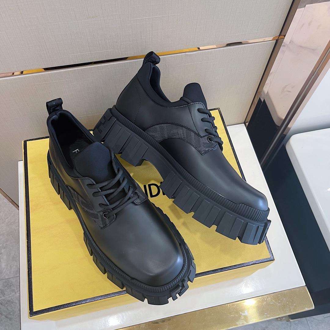 Fendi Black Leather Lace-Ups - PerfectKickZ