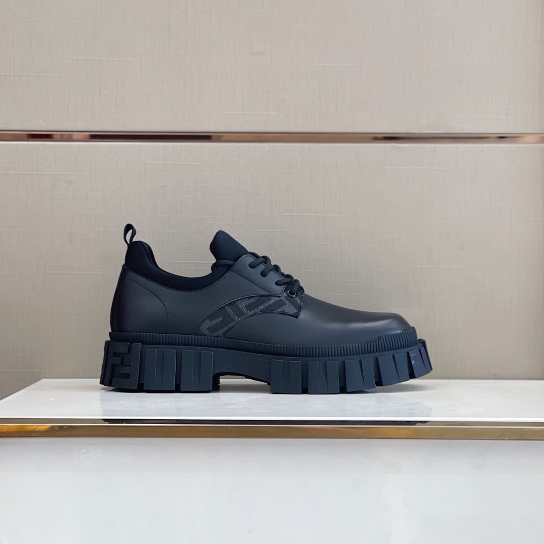 Fendi Black Leather Lace-Ups - PerfectKickZ