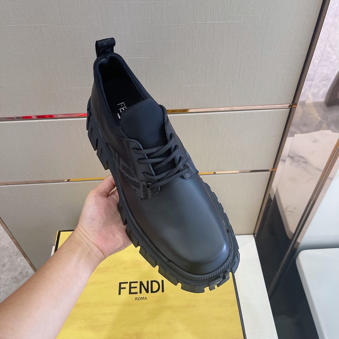 Fendi Black Leather Lace-Ups - PerfectKickZ