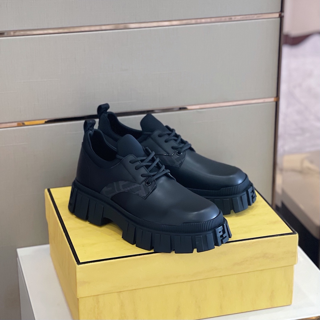 Fendi Black Leather Lace-Ups - PerfectKickZ