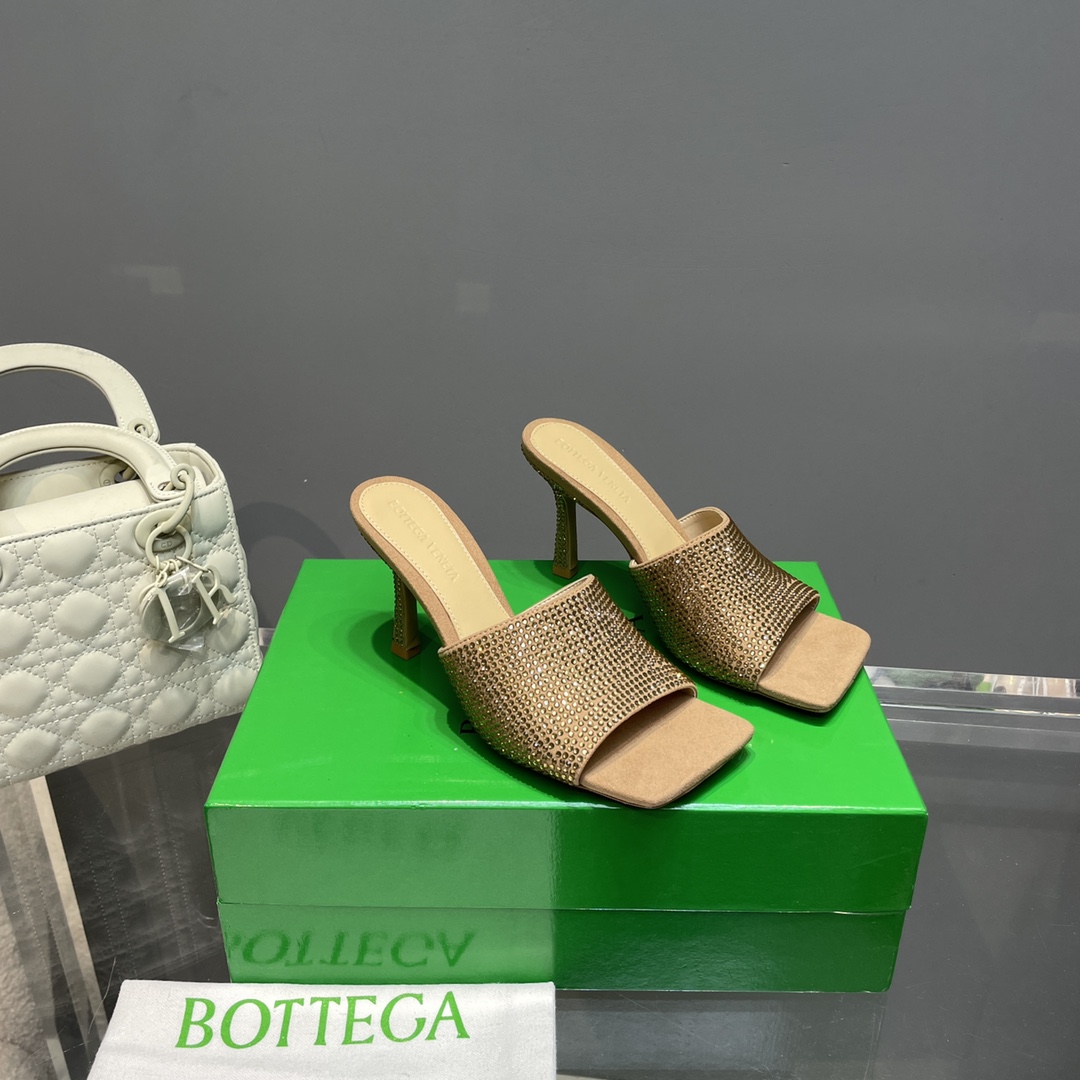Bottega Veneta Stretch Strass-Embellished Silk Mules - PerfectKickZ