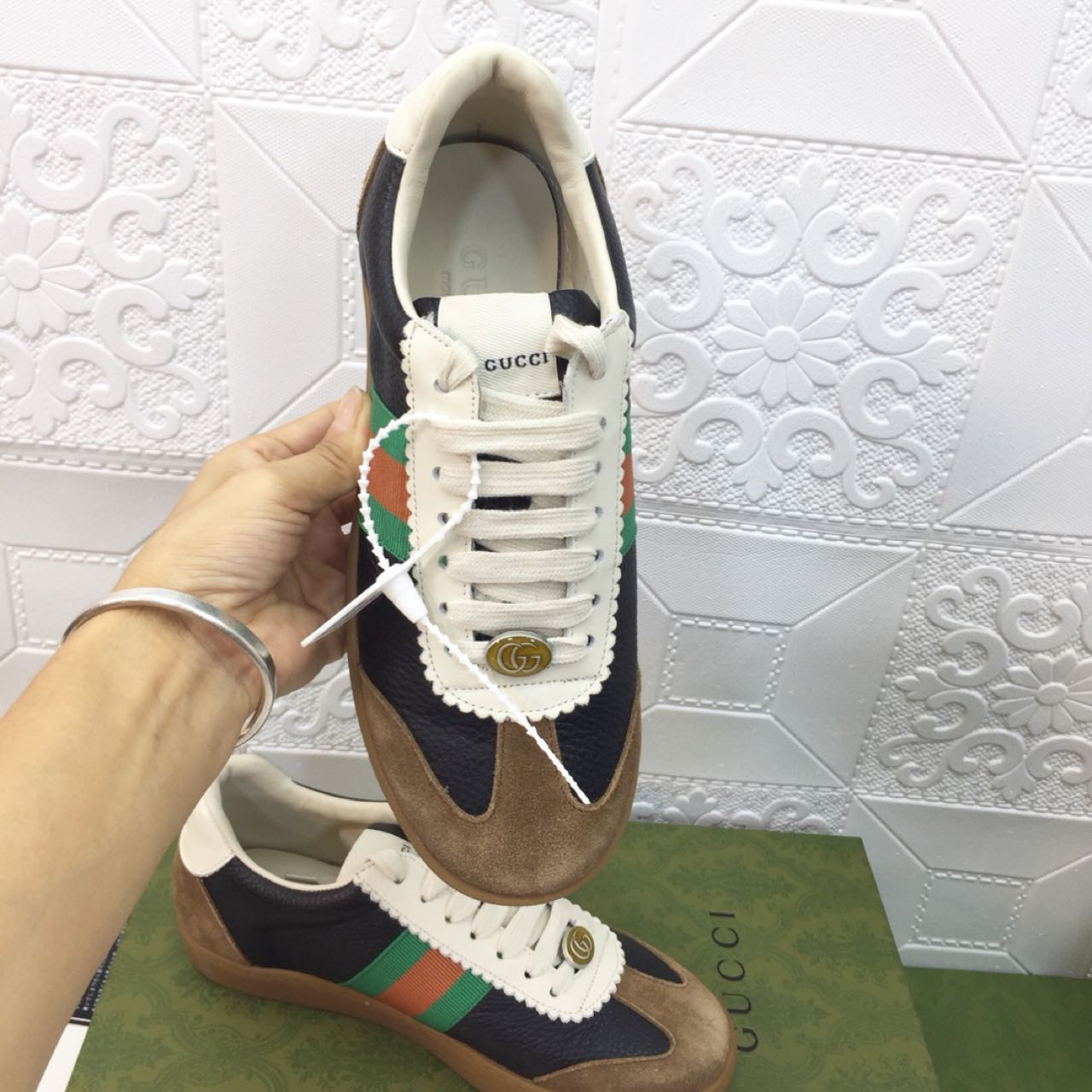 Gucci Leather Web Sneaker - PerfectKickZ