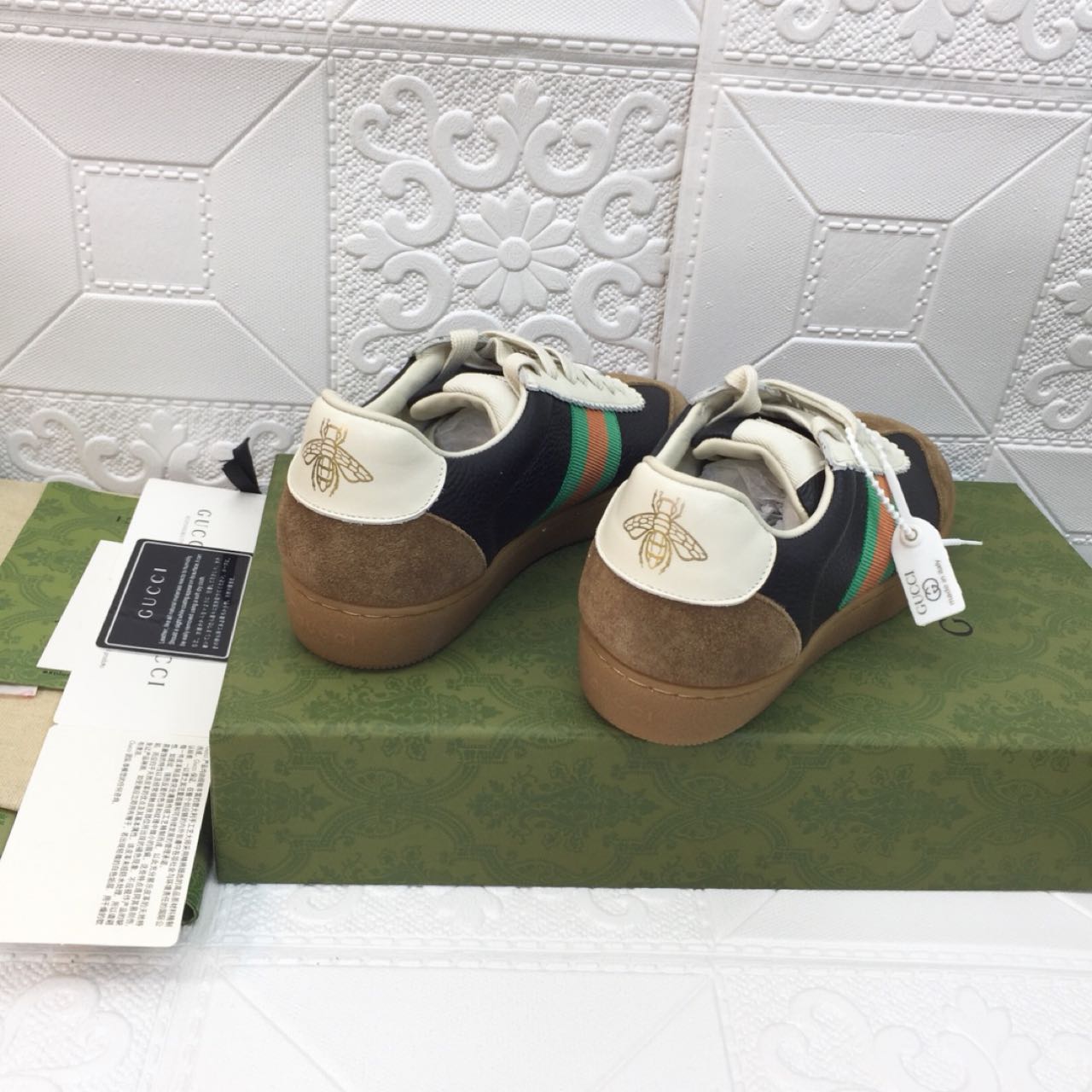 Gucci Leather Web Sneaker - PerfectKickZ