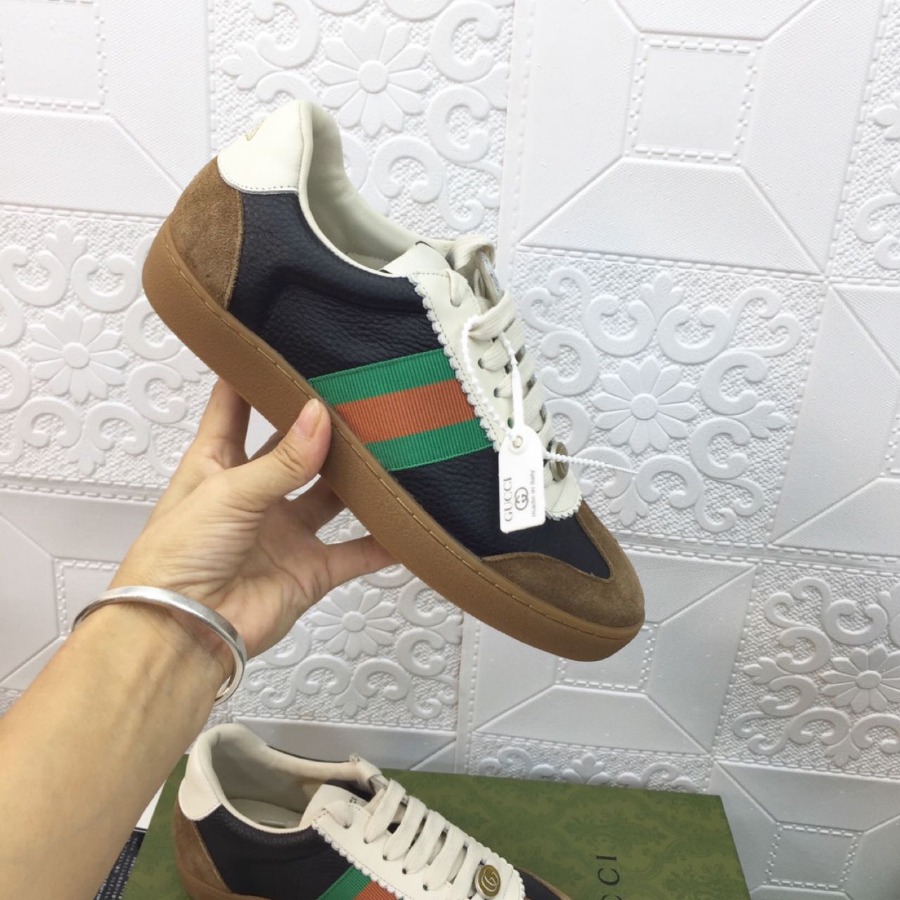 Gucci Leather Web Sneaker - PerfectKickZ