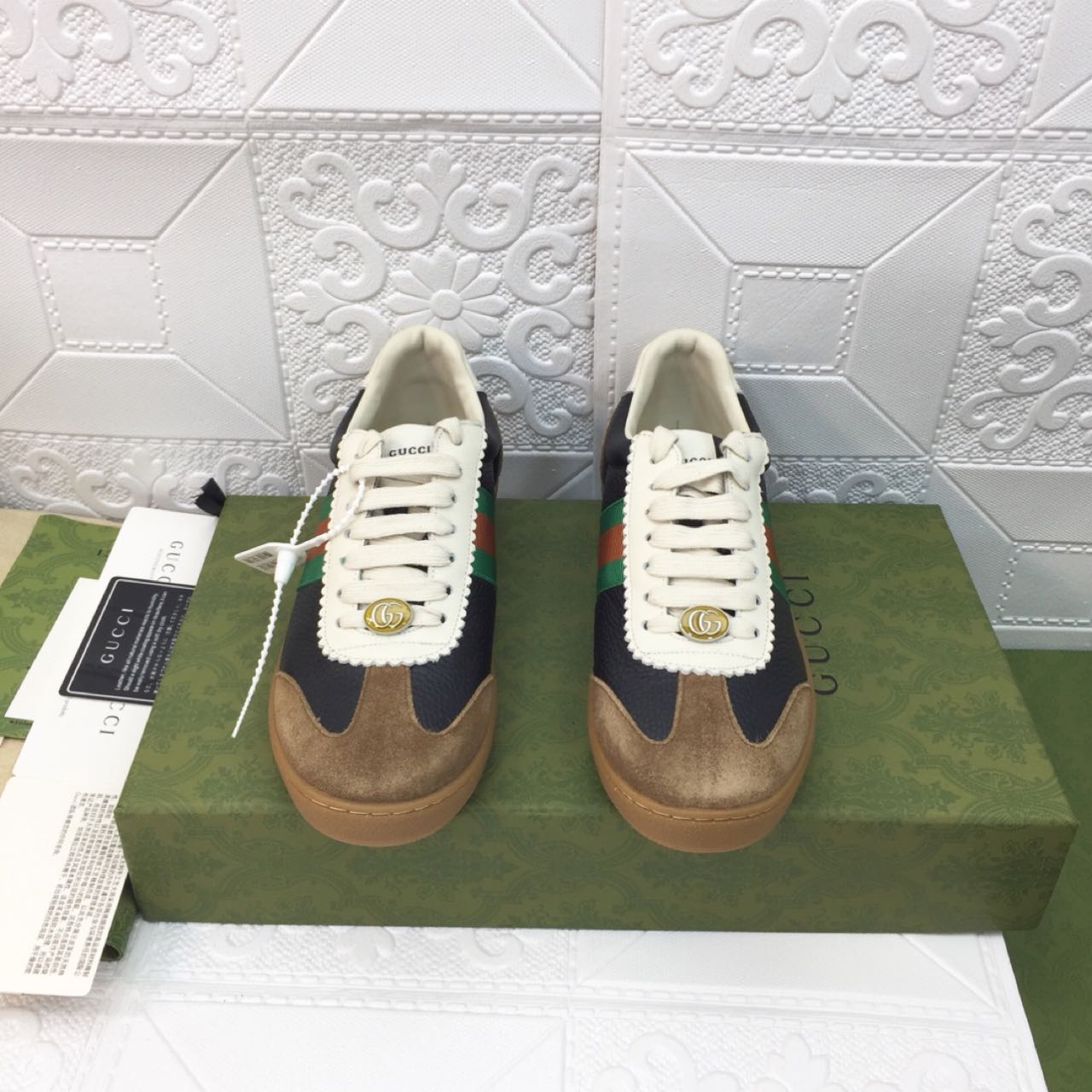 Gucci Leather Web Sneaker - PerfectKickZ