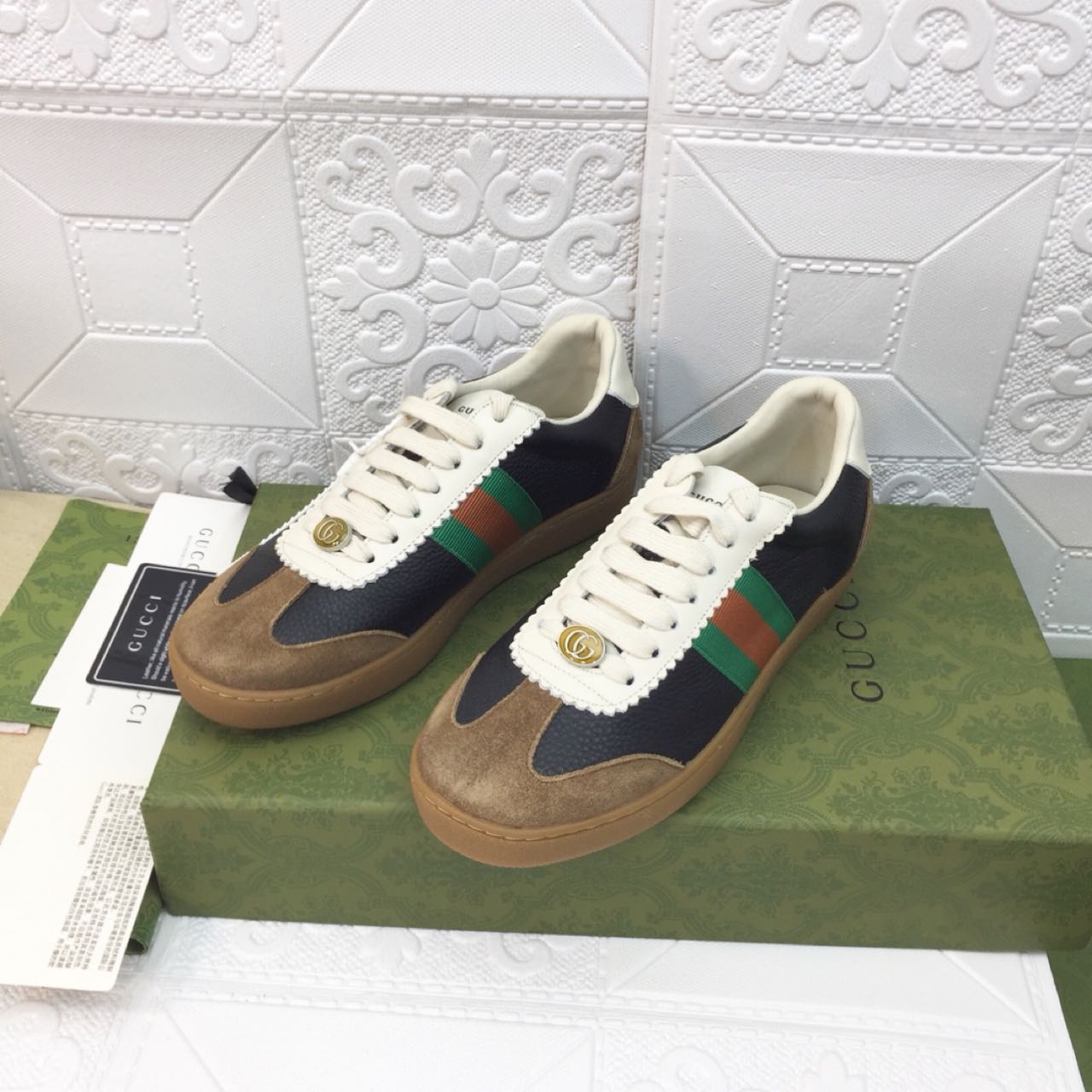 Gucci Leather Web Sneaker - PerfectKickZ