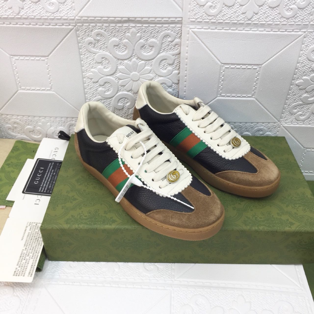 Gucci Leather Web Sneaker - PerfectKickZ