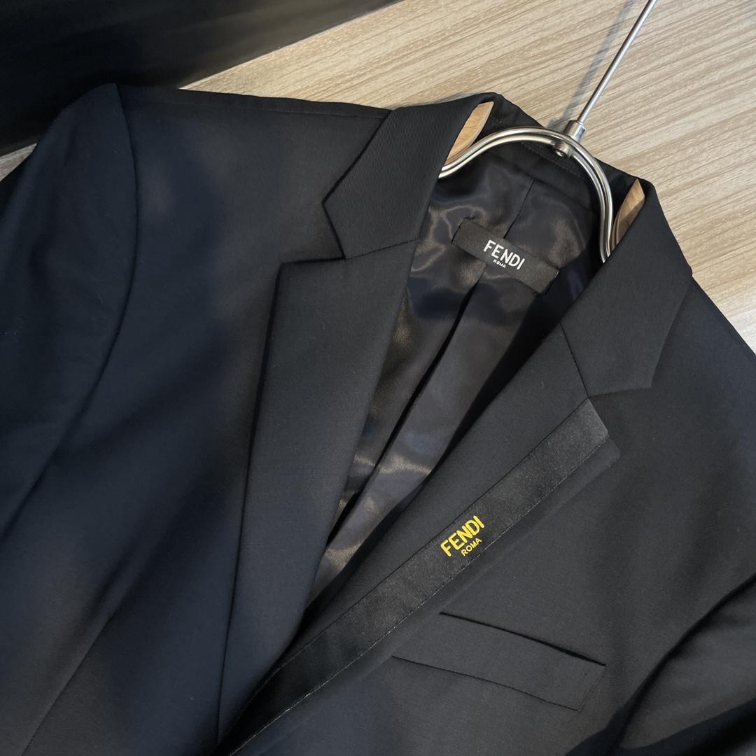 Fendi Black Cotton Blazer & Pants - PerfectKickZ