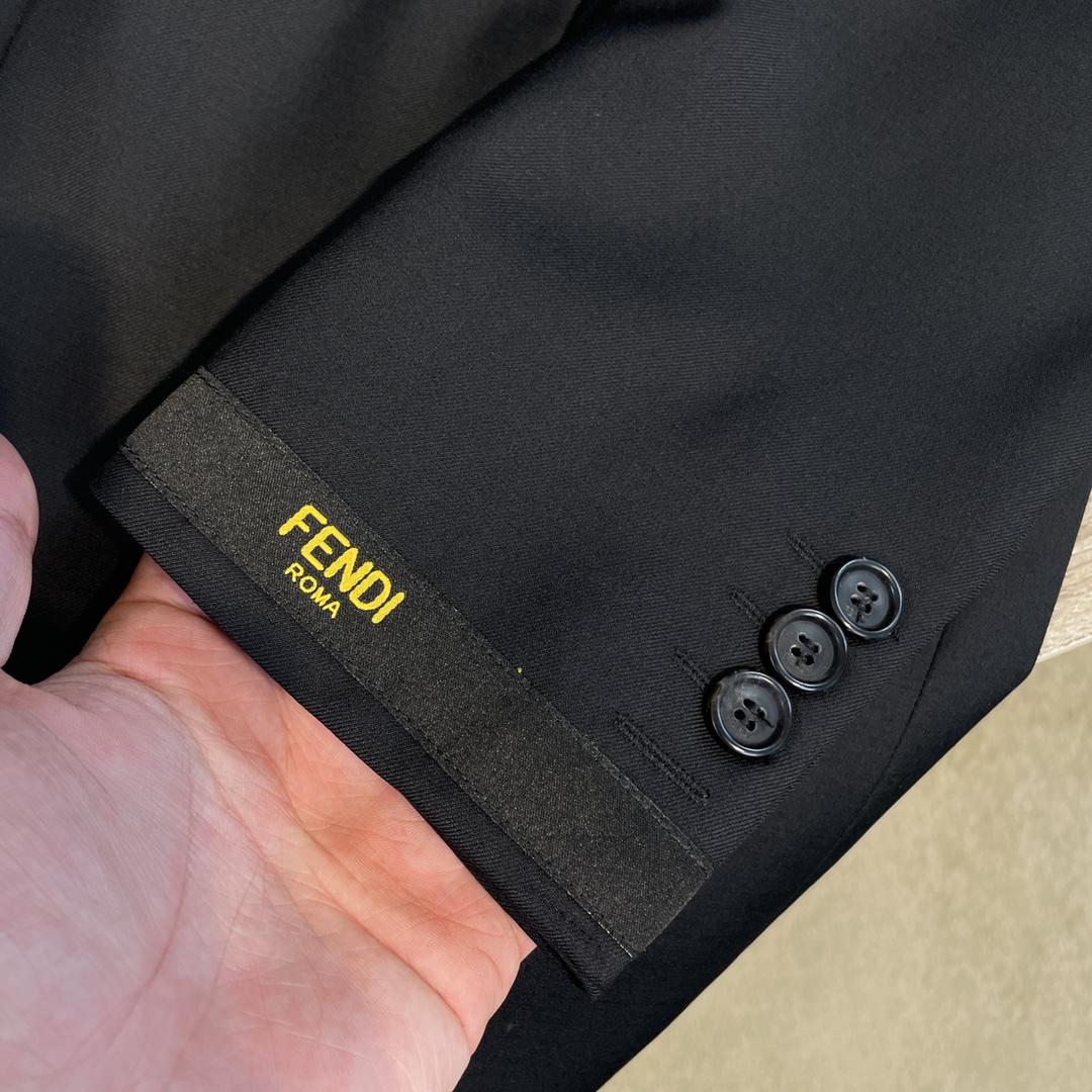 Fendi Black Cotton Blazer & Pants - PerfectKickZ