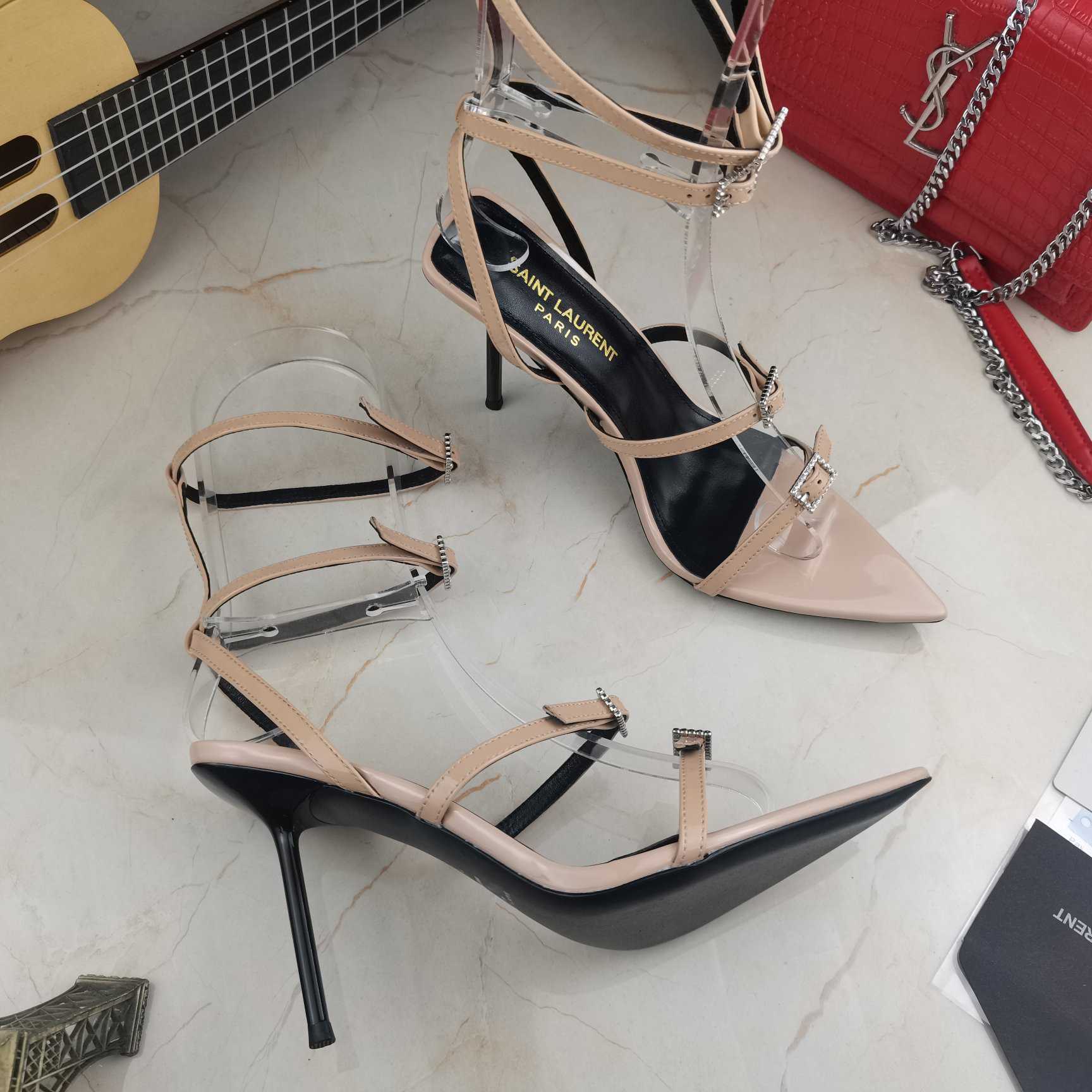 Saint Laurent Nuit Sandals In Lacquered Ayers - PerfectKickZ