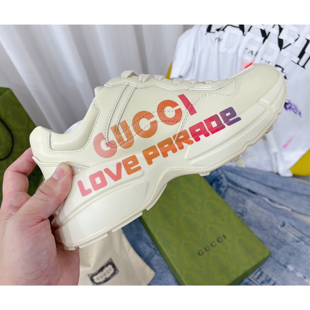 Gucci Men's Rhyton Leather Sneaker - PerfectKickZ