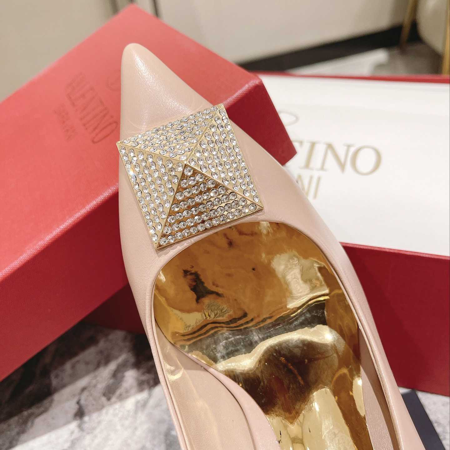 Valenti Garavani One Stud Pump With Crystals  100mm - PerfectKickZ