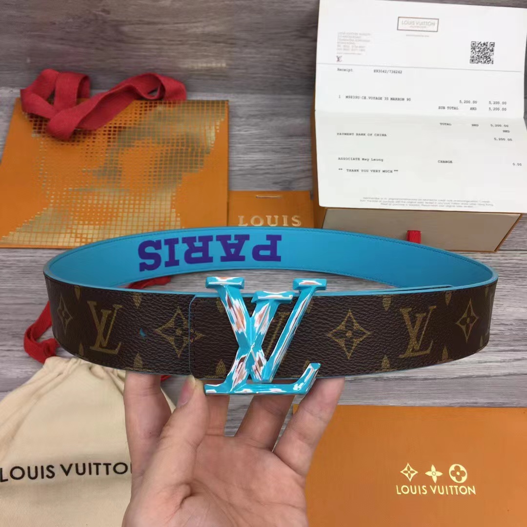 Louis Vuitton LV Pyramide Cities Exclusive 40MM Reversible Belt—Paris - PerfectKickZ