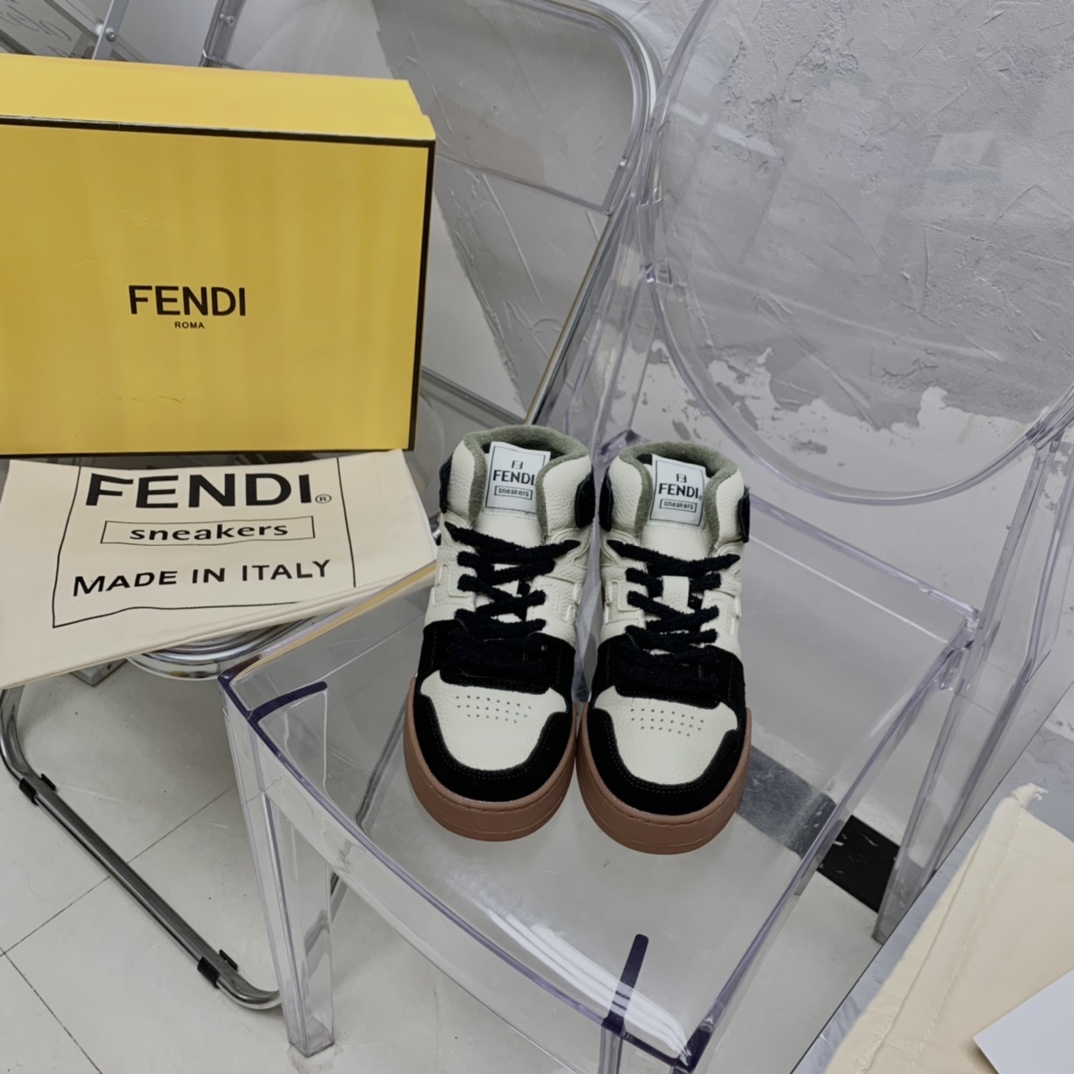 Fendi Match Black Leather High-Tops - PerfectKickZ