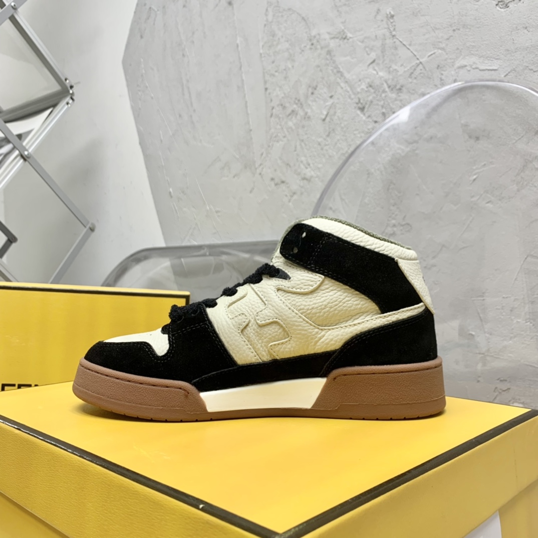 Fendi Match Black Leather High-Tops - PerfectKickZ