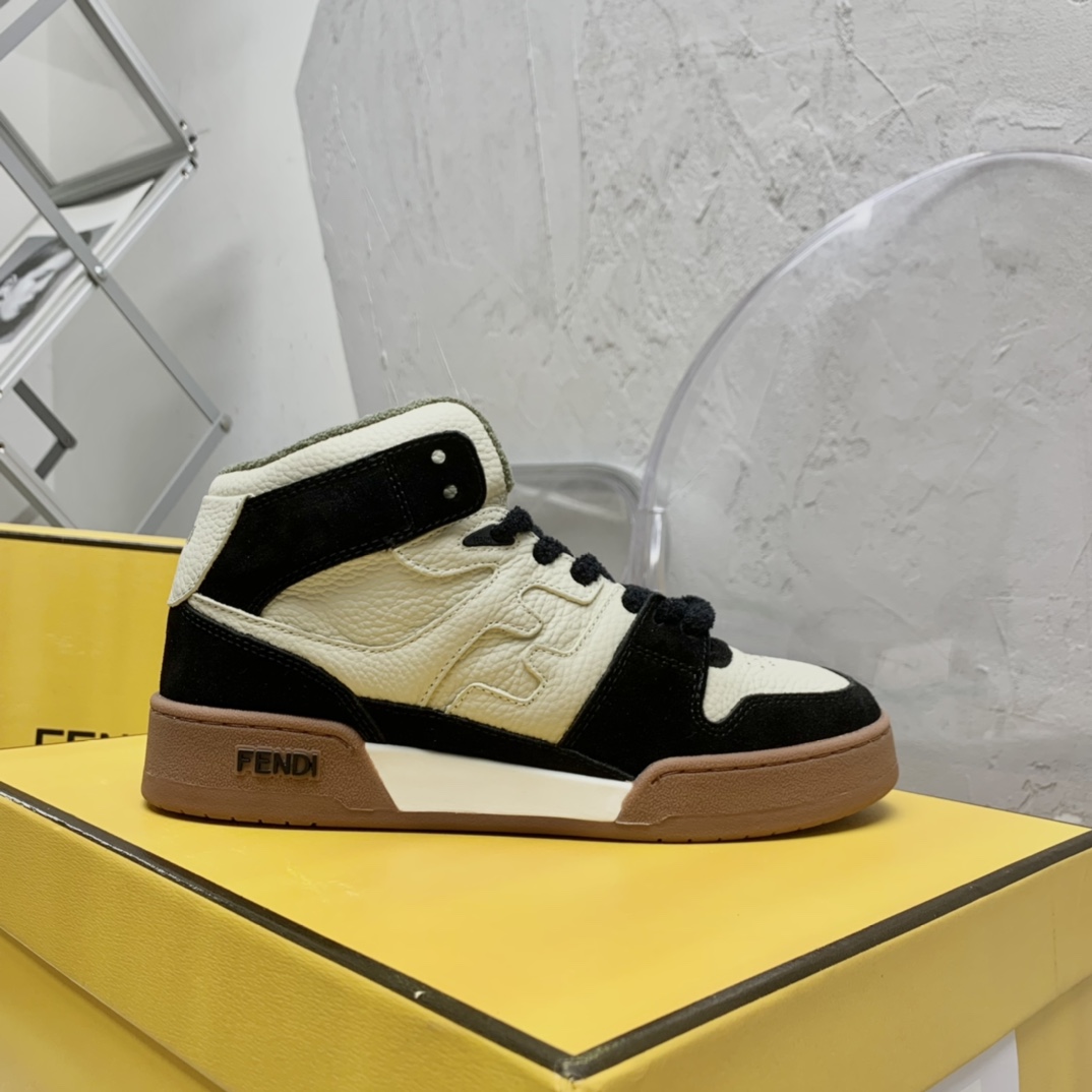 Fendi Match Black Leather High-Tops - PerfectKickZ