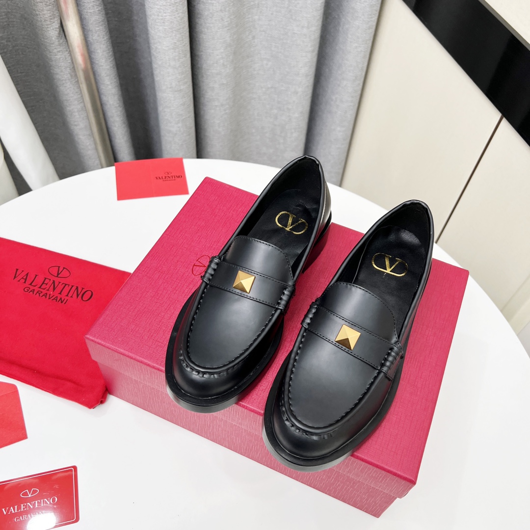 Valenti Roman Stud Brushed Calfskin Loafer 30mm - PerfectKickZ