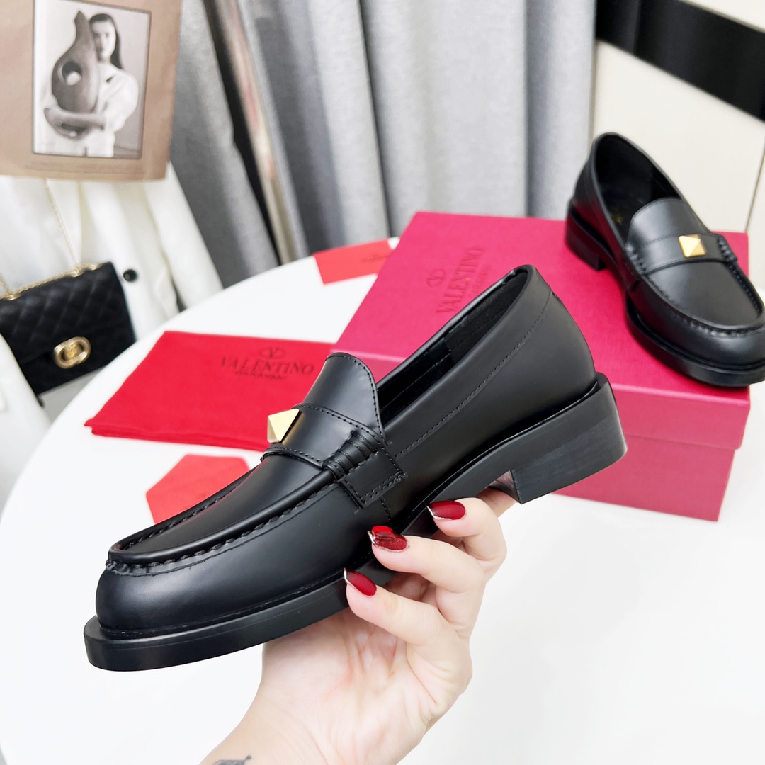 Valenti Roman Stud Brushed Calfskin Loafer 30mm - PerfectKickZ