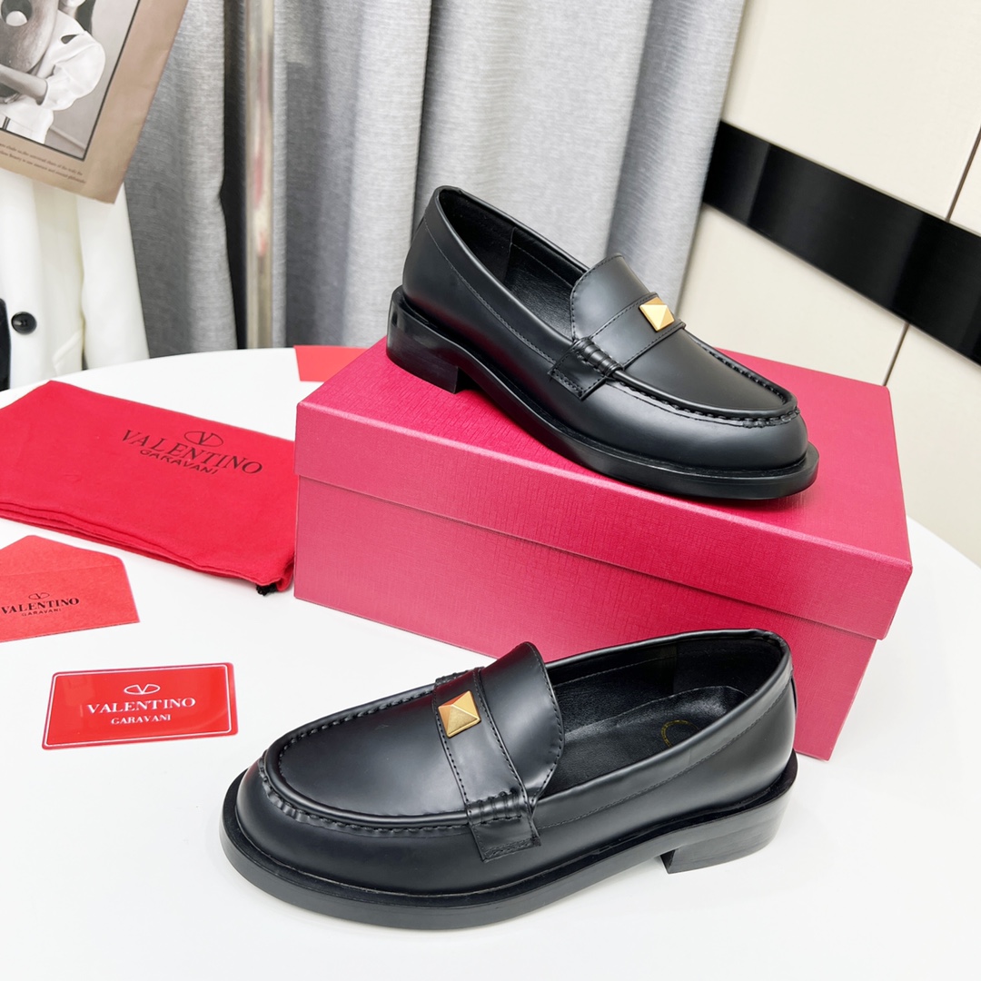 Valenti Roman Stud Brushed Calfskin Loafer 30mm - PerfectKickZ