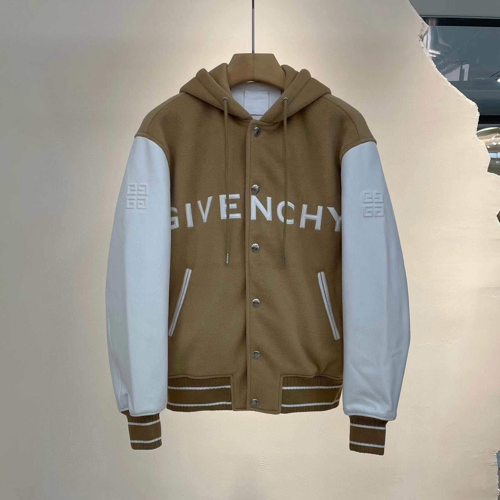 Givenchy New Hooded Bomber Jacket In Wool And Givenchy Leather - PerfectKickZ