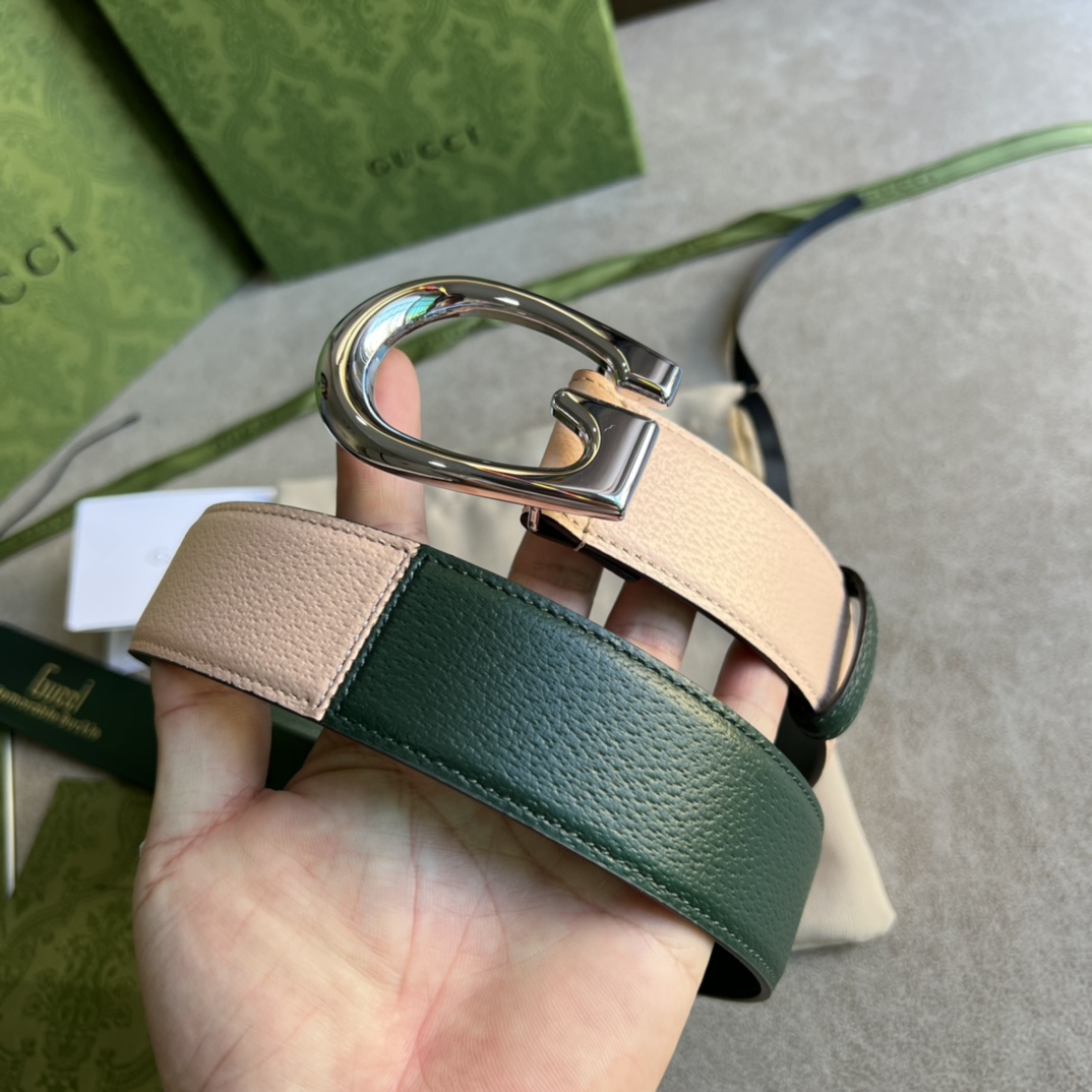 Gucci Two-Tone Belt With G Buckle - PerfectKickZ
