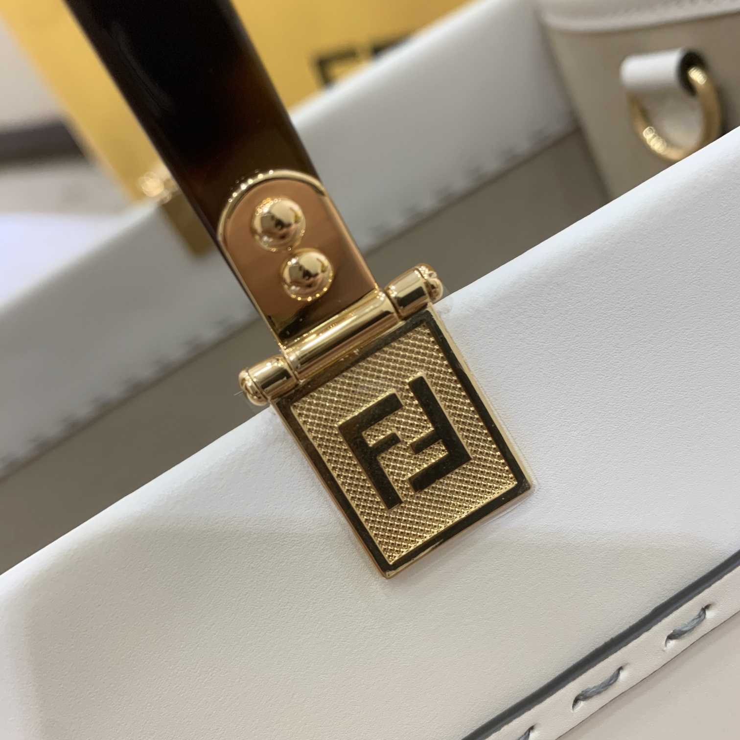 Fendi Sunshine Large White Leather Shopper(40-35-21cm) - PerfectKickZ