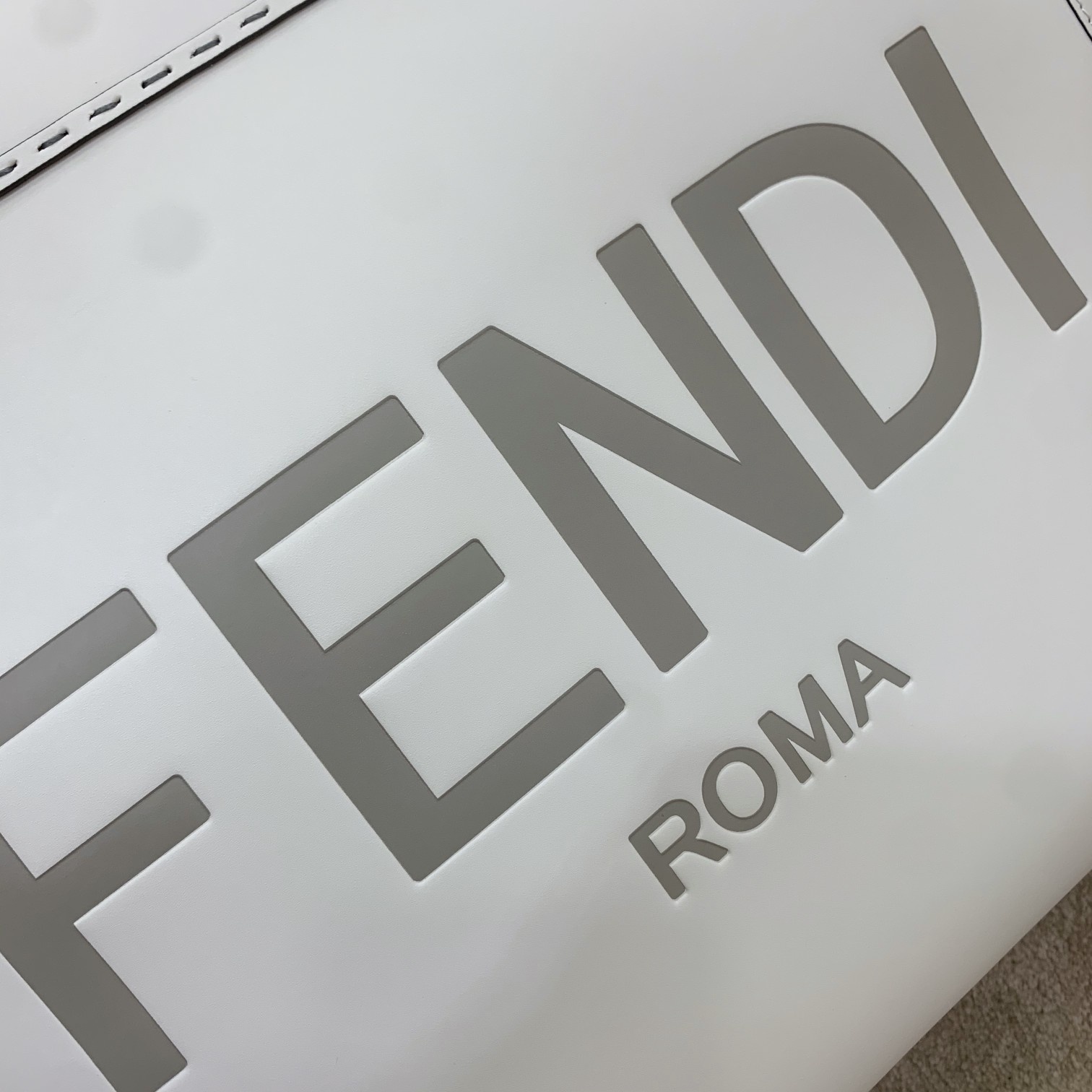 Fendi Sunshine Large White Leather Shopper(40-35-21cm) - PerfectKickZ