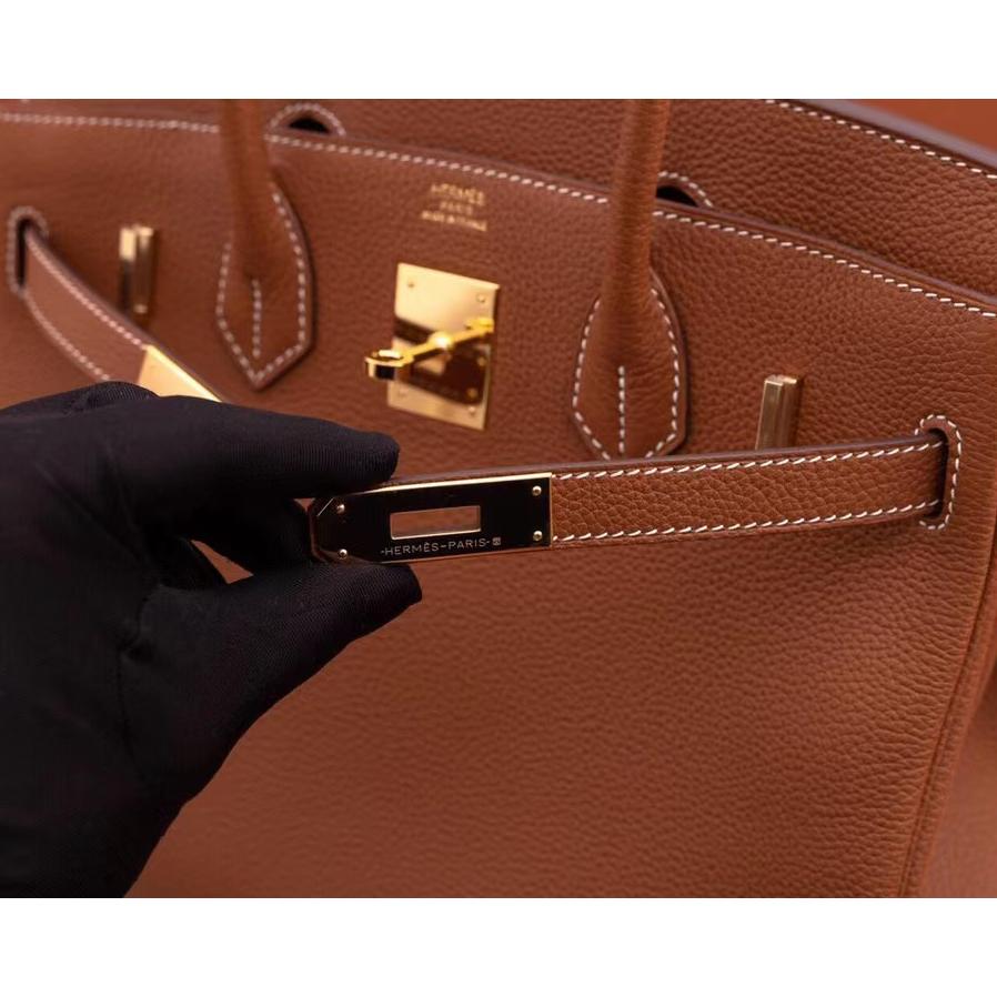 Hermes Birkin 30 Fjord Leather Gold Handbag （25-20-13CM） - PerfectKickZ