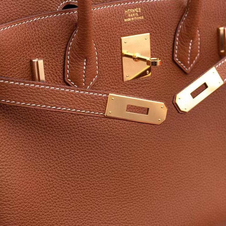 Hermes Birkin 30 Fjord Leather Gold Handbag （25-20-13CM） - PerfectKickZ