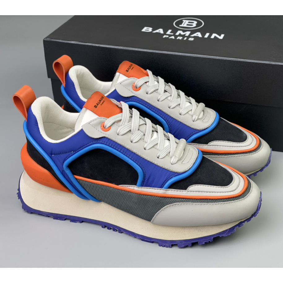 Balmain Velvet Nylon And Mesh Racer Low-Top Sneakers - PerfectKickZ