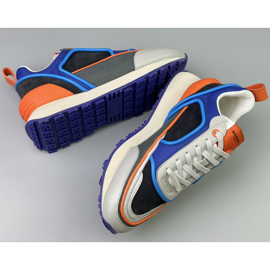 Balmain Velvet Nylon And Mesh Racer Low-Top Sneakers - 