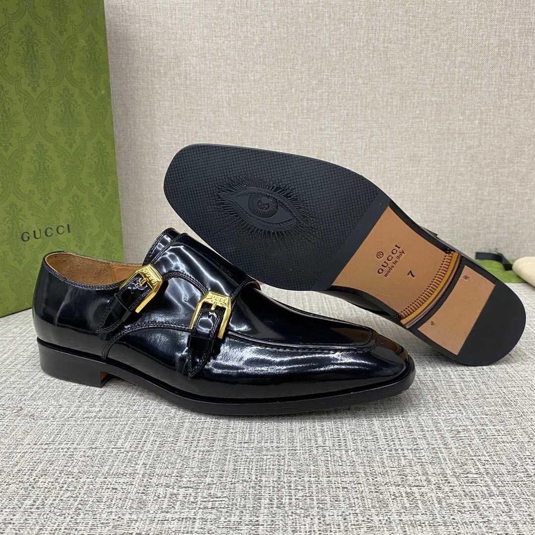 Gucci Monk-Strap Leather Shoes - PerfectKickZ