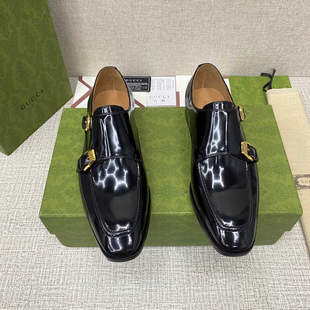 Gucci Monk-Strap Leather Shoes - PerfectKickZ